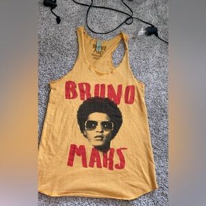 Bruno Mars Moonshine Jungle Concert Yellow Tank Sz M